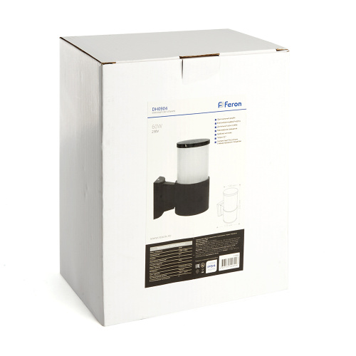 Светильник садово-парковый Feron DH0904,на стену вверх,  E27 230V, черный фото 6