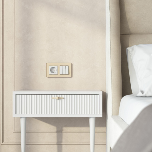 Рамка из стекла на 2 поста Elite айвори W0022443 фото 3 Рамка из стекла на 2 поста Elite айвори W0022443 фото 3