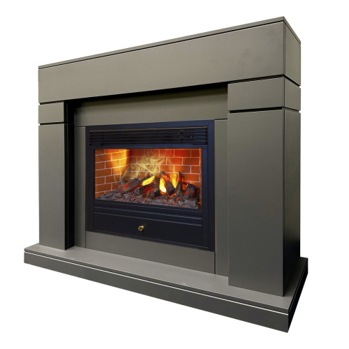 Электрокамин RealFlame Lindelse 26 GR серый, графит c очагом 3D Novara фото 2 Электрокамин RealFlame Lindelse 26 GR серый, графит c очагом 3D Novara фото 2