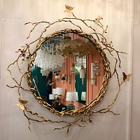 Зеркало Cloyd ZULU Mirror / Ø80 см - латунь (арт.50059)