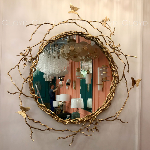 Зеркало Cloyd ZULU Mirror / Ø80 см - латунь (арт.50059)