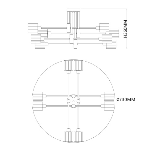 Светильник на штанге Escada 1140/8P E14*40W Silver/Chrome фото 6 Светильник на штанге Escada 1140/8P E14*40W Silver/Chrome фото 6