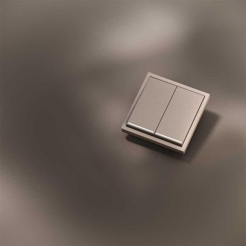 Клавиши для выключателя/переключателя двухклавишного с подсветкой, S70 Metal (платина) Voltum VLSM000410