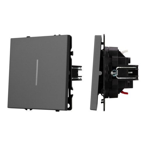 Механизм выключателя одноклавишный проходной LED SWT-NOBE-MKP1-SFPL-L-GR (230V, 10A) Arlight 054263 Механизм выключателя одноклавишный проходной LED SWT-NOBE-MKP1-SFPL-L-GR (230V, 10A) Arlight 054263
