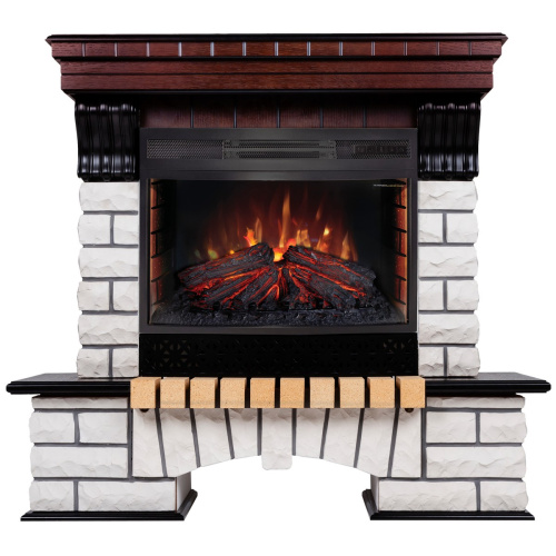 Каминокомплект COUNTRY/БРУКЛИН Античный дуб с очагом Электроочаг FIREFIELD 25