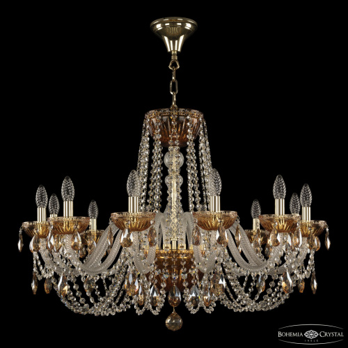 Люстра хрустальная 5402/12/300 G Amber/M-1G K721 Bohemia Ivele Crystal (Богемия Ивеле Кристалл) фото 2 Люстра хрустальная 5402/12/300 G Amber/M-1G K721 Bohemia Ivele Crystal (Богемия Ивеле Кристалл) фото 2