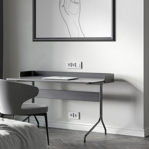 Рамка из поликарбоната на 3 поста Split белый/черный, soft-touch W0033068 фото 8