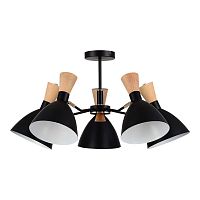 SLE1256-402-05 Светильник потолочный Черный/Черный, Светлое дерево, Золотистый E14 5*40W VISTA