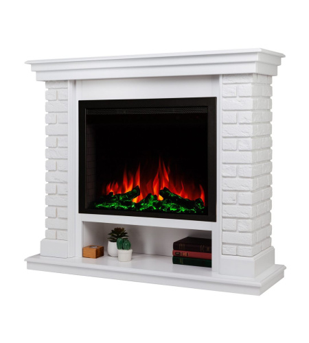 Электрокамин RealFlame Brixton 25,5 WT белый с очагом Saphir 25,5 фото 4 Электрокамин RealFlame Brixton 25,5 WT белый с очагом Saphir 25,5 фото 4
