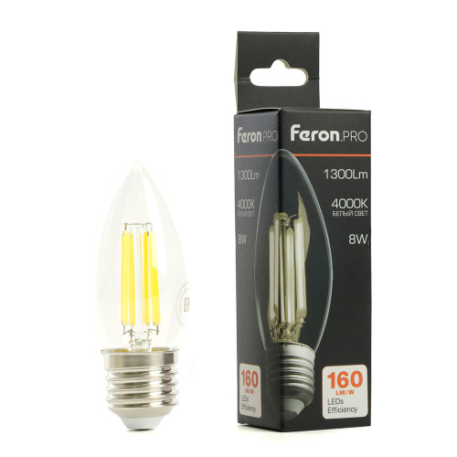 Лампа светодиодная Feron.PRO LB-1208 Свеча E27 1300LM 8W 175-265V 4000K фото 8
