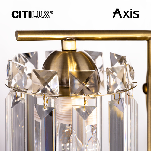 Citilux AXIS CL313413 Бра хрустальное с выключателем Бронза фото 3 Citilux AXIS CL313413 Бра хрустальное с выключателем Бронза фото 3