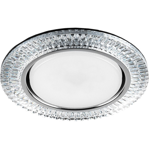 Светильник встраиваемый с белой LED подсветкой Feron CD4033 потолочный GX53 без лампы, прозрачный, хром Светильник встраиваемый с белой LED подсветкой Feron CD4033 потолочный GX53 без лампы, прозрачный, хром