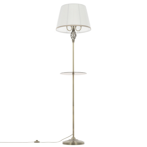 Citilux Вена CL402930T Торшер бронза со столиком и белым абажуром фото 4