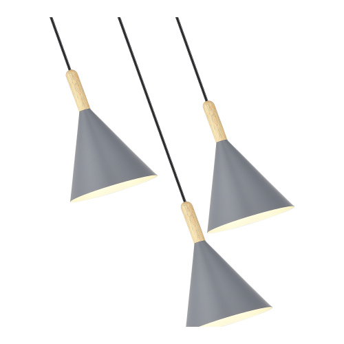 SLE1255-433-03 Светильник подвесной Черный/Серый E27 3*40W ARKET фото 4