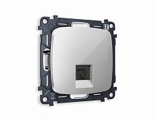 Комплект механизма компьютерной розетки AMBRELLA VOLT OMEGA Серебро глянец RJ-45(8P8C) CAT6 с шторкой QUANT (OP4120, VM188) MO412010