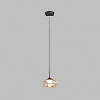 Светильник подвесной FLOA, 12 Вт, 3000К, ?220?1500 мм, металл, стекло, черный, янтарный