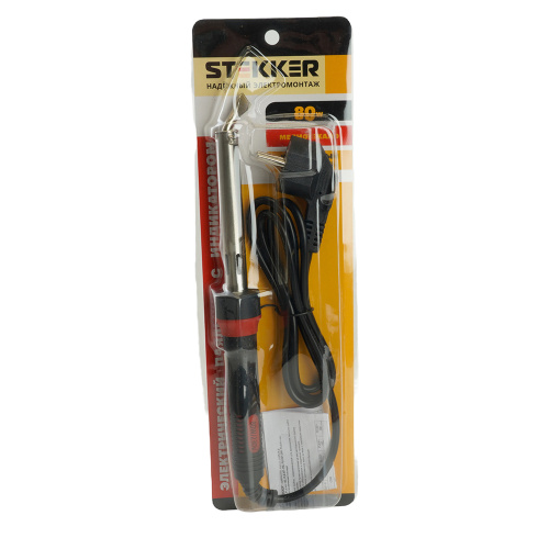 Паяльник с индикатором  80W, нихромовый нагреватель, долговечное жало, 230В STEKKER PLE301-80 фото 4