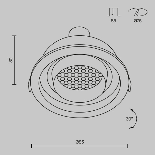 Встраиваемый светильник Technical DL113-GU10-01-RD-W фото 3