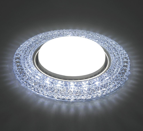 Светильник встраиваемый с белой LED подсветкой Feron CD4020 потолочный GX53 без лампы прозрачный фото 2