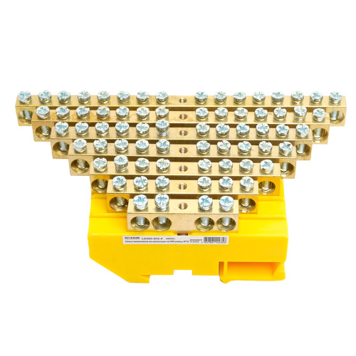 Шина "PE" STEKKER на изоляторе 8*12 на DIN-рейку 8 выводов, желтый, LD555-812-8 фото 5