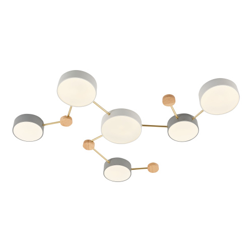 SLE600102-06 Светильник потолочный Золотистый, Светлое дерево/Белый, Серый LED 6*15W 4000K DOSSENA фото 5