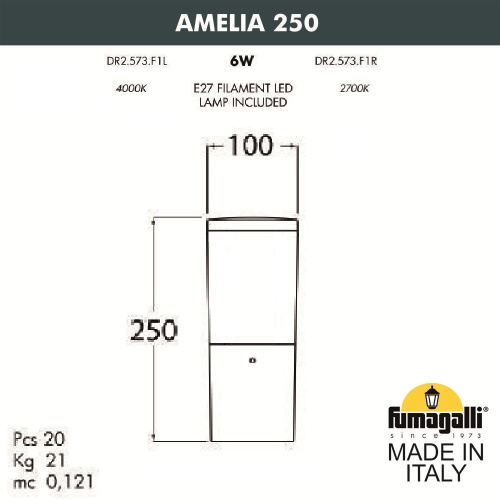 Fumagalli Ландшафтный фонарь FUMAGALLI AMELIA 250 DR2.573.000.BYE27 фото 3 Fumagalli Ландшафтный фонарь FUMAGALLI AMELIA 250 DR2.573.000.BYE27 фото 3