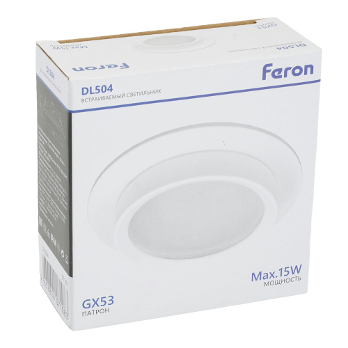 Светильник встраиваемый Feron DL504 потолочный GX53 белый круг IP44 фото 12