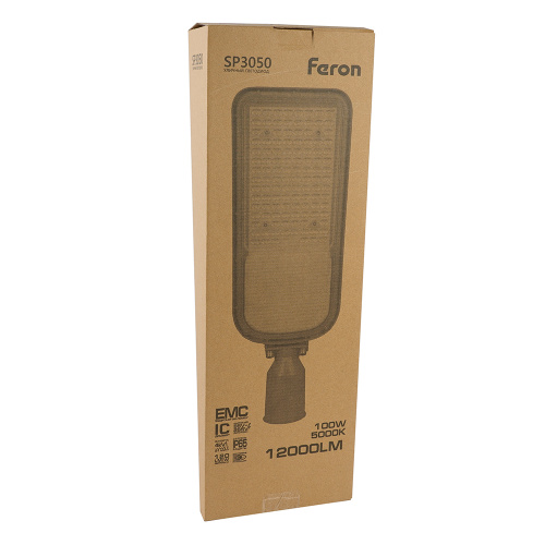 Светодиодный уличный консольный светильник Feron SP3050 100W 5000K 230V, серый фото 5