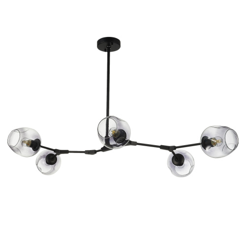 SLE154843-05 Светильник подвесной Черный/Дымчатый E27 5*40W RAMETTO фото 4