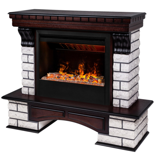 Электрокамин RealFlame Country Rock 26 AO античный дуб с очагом 3D Helios 26 SBG фото 2 Электрокамин RealFlame Country Rock 26 AO античный дуб с очагом 3D Helios 26 SBG фото 2