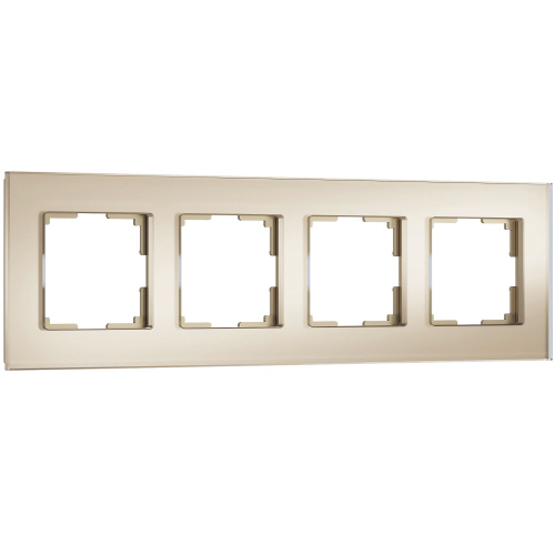 Рамка из стекла на 4 поста Senso шампань soft-touch W0043111 Рамка из стекла на 4 поста Senso шампань soft-touch W0043111