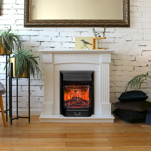 Каминокомплект ANDREA/АЛЬФА Беленый дуб с очагом Электроочаг MAJESTIC LUX/МАДЖЕСТИК фото 4