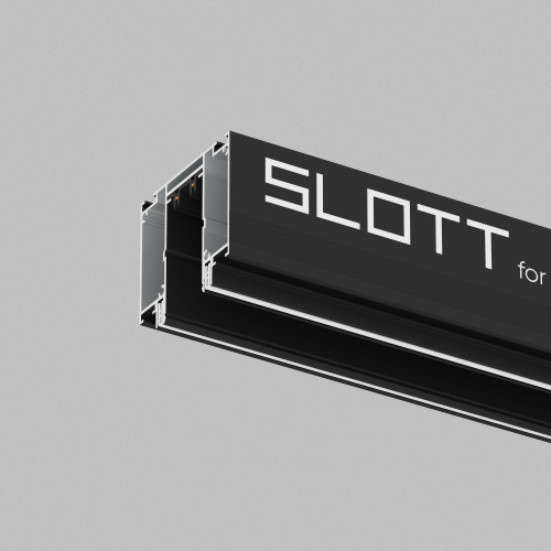 TR2014-BK Профиль-трек SLOTT for DENKIRS SMART, для натяжных потолков, 2 м, алюминий, черный