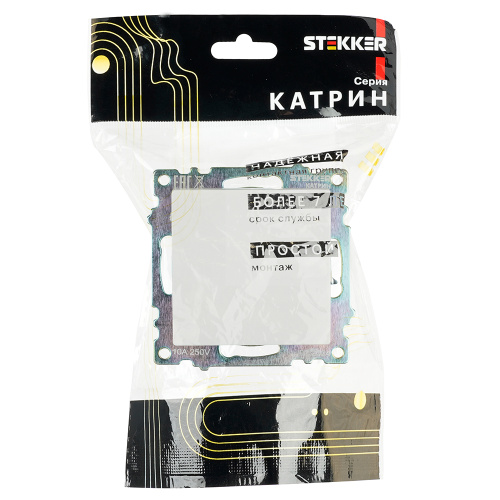 Выключатель 1-клавишный (механизм), STEKKER GLS10-7103-01, 250V, 10А, серия Катрин, белый фото 2