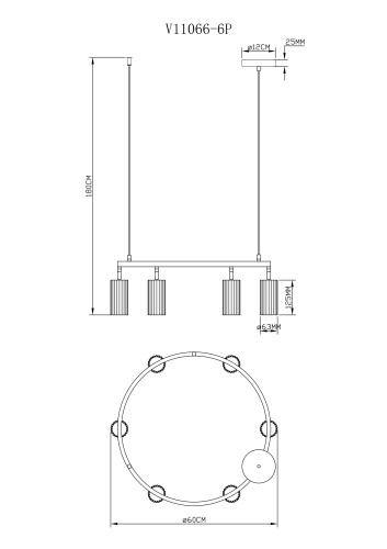 Люстра подвесная Moderli V11601-6P Cora фото 9 Люстра подвесная Moderli V11601-6P Cora фото 9
