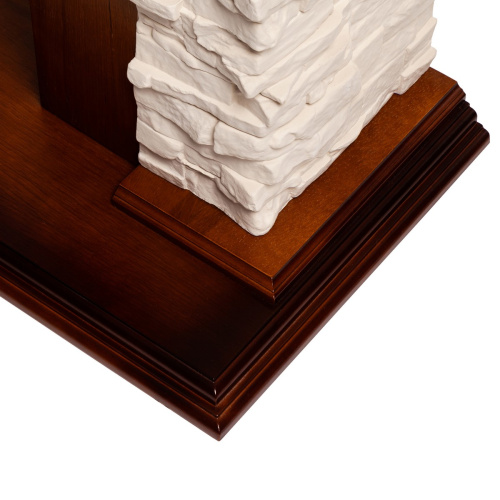 Каминокомплект NEAPOLIS/ЛАНКАСТЕР Светлый орех с очагом Электроочаг MAJESTIC LUX RC/МАДЖЕСТИК С ПУЛЬТОМ фото 6