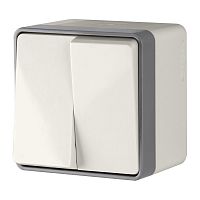 Выключатель двухклавишный влагозащищенный Gallant слоновая кость WL15-03-02