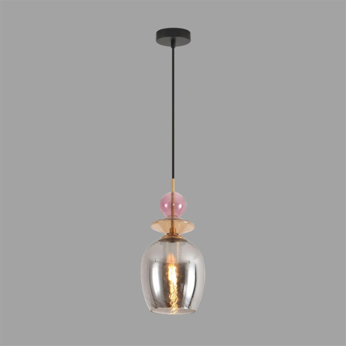 8297/1A MODERNI LN26 368 бронза/смоки/амбер/розовый, металл/стекло Подвес E27 1*40W 220V IRIME фото 3
