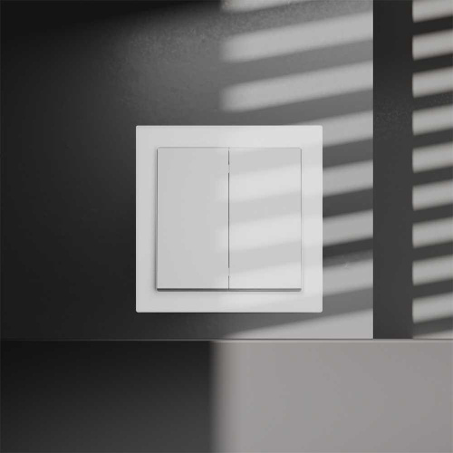 Перекрестный переключатель встраиваемый Voltum S70 двухклавишный 10А, (белый матовый) VLS020502
