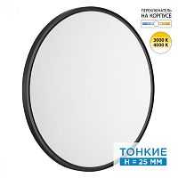 7660/48L MITRA LED SN 554 Светильник пластик/белый/черный LED 48Вт 3000/4000K D600 IP40 ALFA BLACK