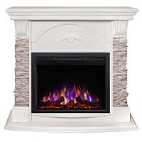 Электрокамин RealFlame Athena GR WT белый с очагом Saphir 25,5