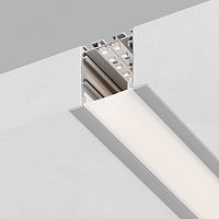 Профиль алюминиевый встраиваемый "Линии света", серебро, CAB255