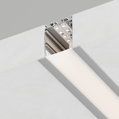 Профиль алюминиевый встраиваемый "Линии света", серебро, CAB255