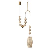 5444/1B PENDANT ODL_EX26 031 бежевый/античная бронза/металл/керамика Подвес с держателем E27 1*40W KARELIA