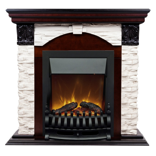 Каминокомплект DUBLIN LUX/ДУБЛИН ЛЮКС Античный дуб с очагом Электроочаг FOBOS ЛАЙТ/ФОБОС ЛАЙТ