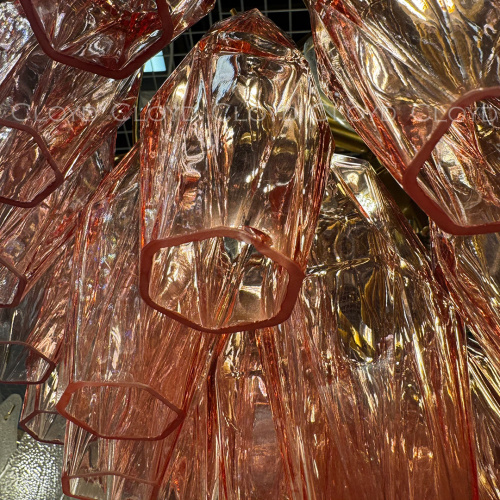 Люстра Cloyd CALCUTTA C6 / Ø60 см - латунь - розов.стекло (арт.11684) фото 2 Люстра Cloyd CALCUTTA C6 / Ø60 см - латунь - розов.стекло (арт.11684) фото 2