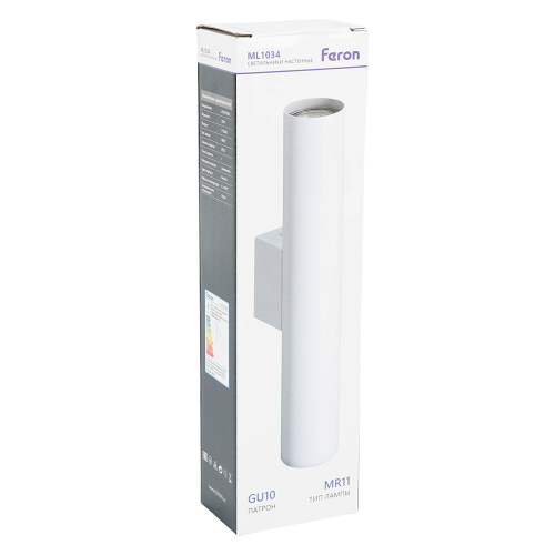 Светильник Feron ML1034 настенный под лампу 2*GU10, белый фото 11