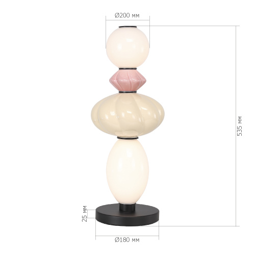 SL6134.404.01 Прикроватная лампа ST-Luce черный/розовый, желтый, опаловый LED 1*16W 3000K FLORENTINI фото 2