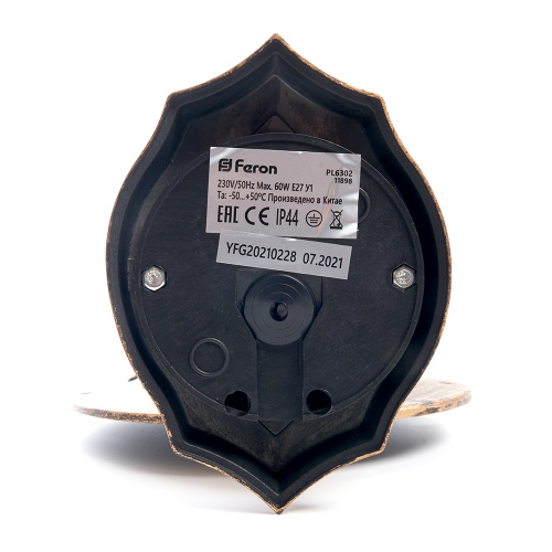 Светильник садово-парковый Feron PL6302 шестигранный на стену вниз 60W 230V E27, черное золото фото 6