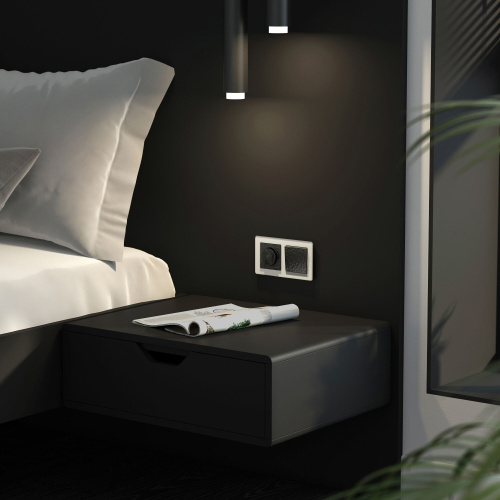 Выключатель одноклавишный проходной (Hammar черный) W1212008 фото 3